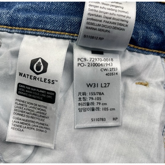 Levi's High Rise Wide Leg Jeans Women's 31  Blue Denim Stretch Baggy - Picture 9 of 10